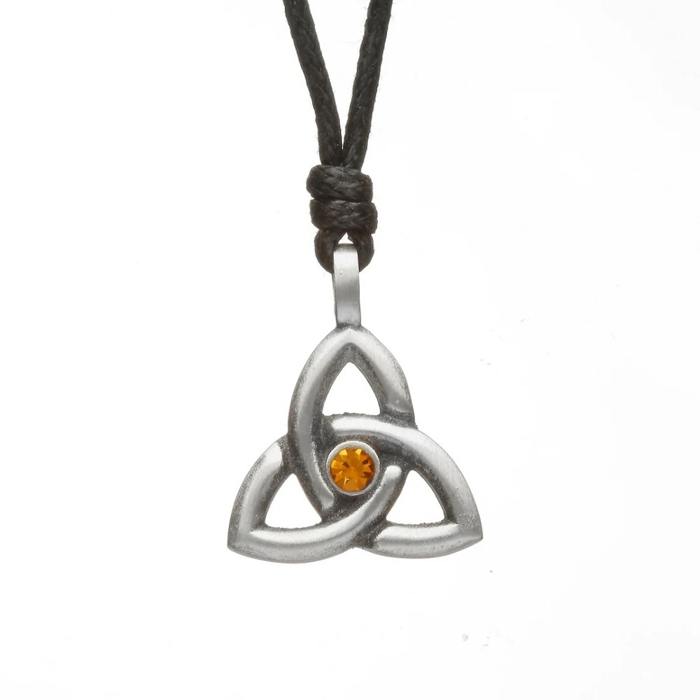 Celtic Trinity Knot November Birthstone Necklace